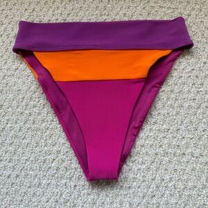 Beach Riot Alexis Swim Bottoms Size Medium Color Sunset Colorblock